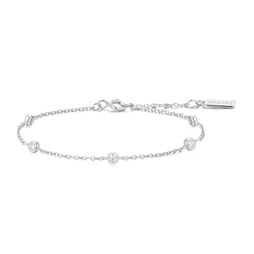 Ania Haie - Classic Bezel-Set Station Bracelet - Silver