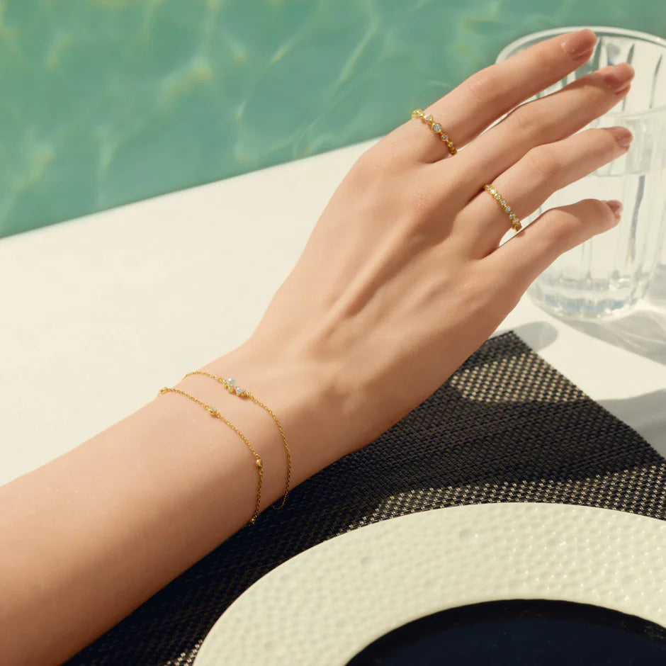Ania Haie - Shell Pearl Cluster Bracelet - Gold
