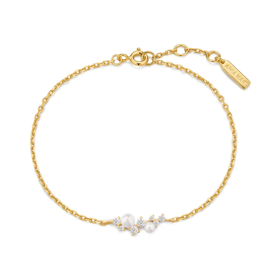 Ania Haie - Shell Pearl Cluster Bracelet - Gold