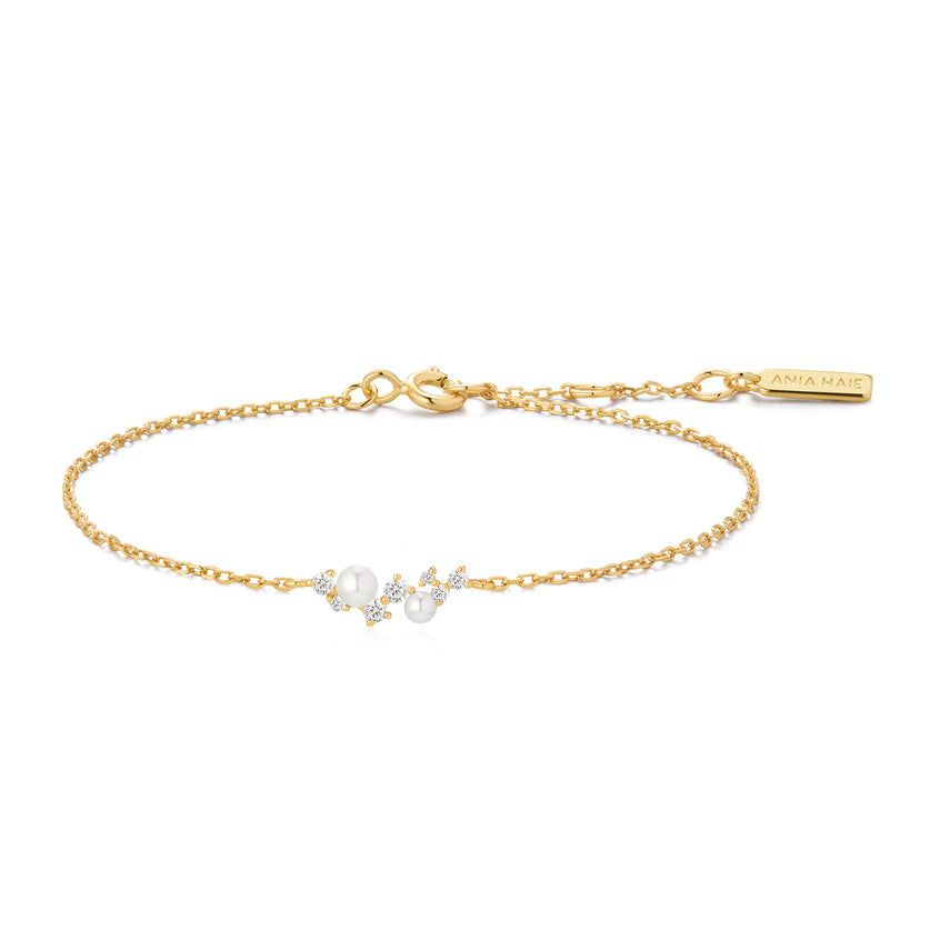Ania Haie - Shell Pearl Cluster Bracelet - Gold