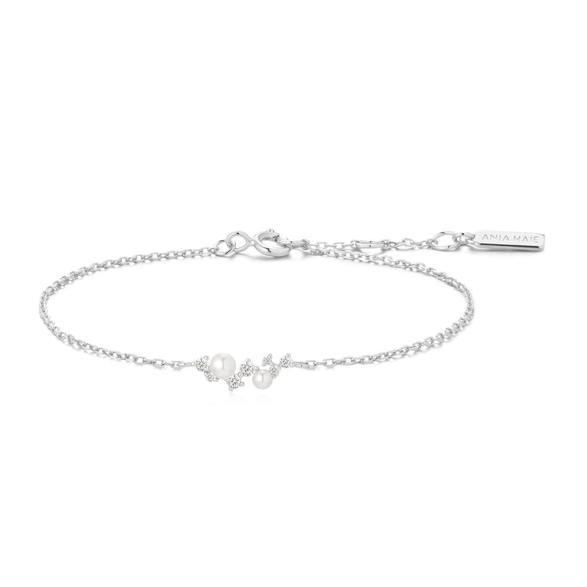 Ania Haie - Shell Pearl Cluster Bracelet - Silver