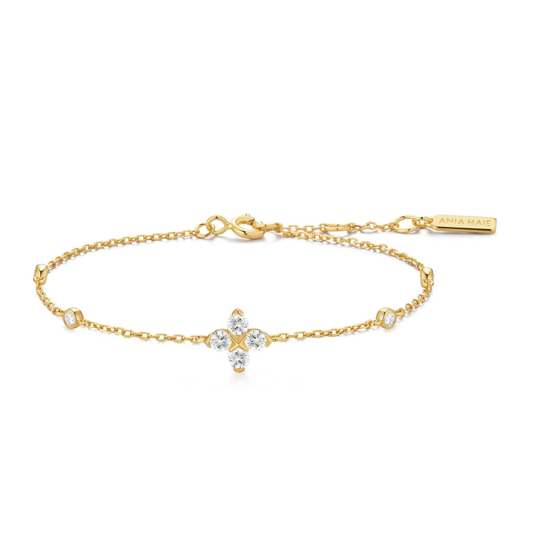 Ania Haie - Starlight Drops Lucky Clover Bracelet - Gold