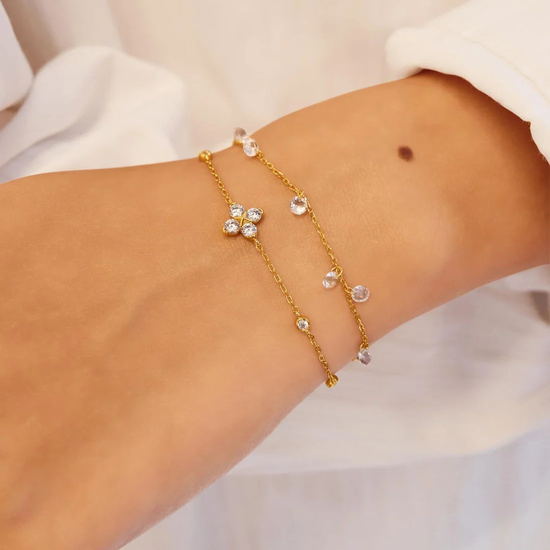 Ania Haie - Starlight Drops Lucky Clover Bracelet - Gold