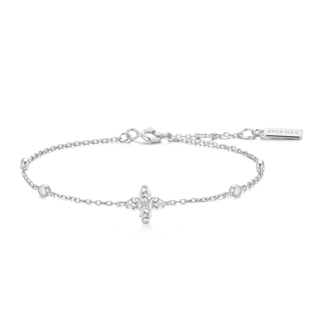 Ania Haie - Starlight Drops Lucky Clover Bracelet - Silver