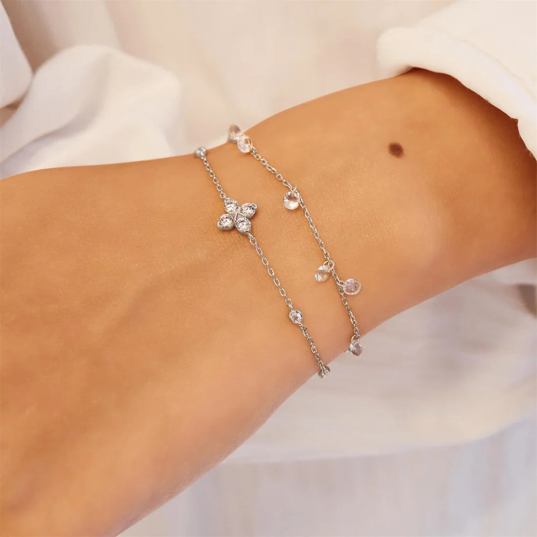 Ania Haie - Starlight Drops Lucky Clover Bracelet - Silver