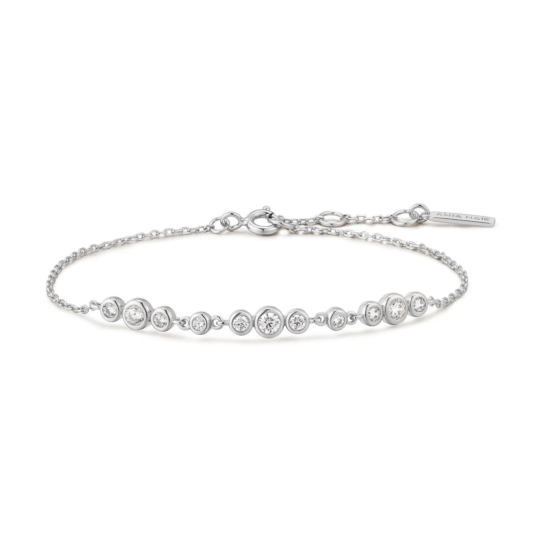 Ania Haie - Graduated Bezel-Set Trios Bracelet - Silver