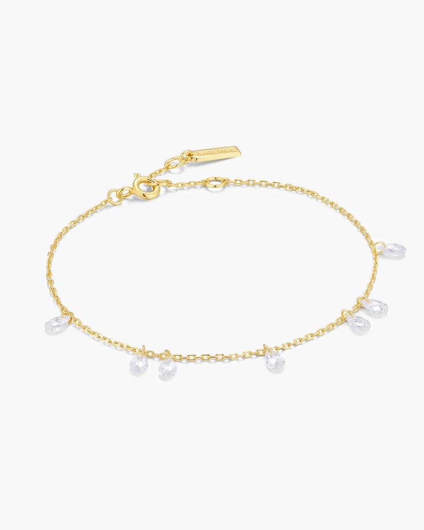 Ania Haie - Fluid Light Ethereal Teardrop Dangle Bracelet - Gold