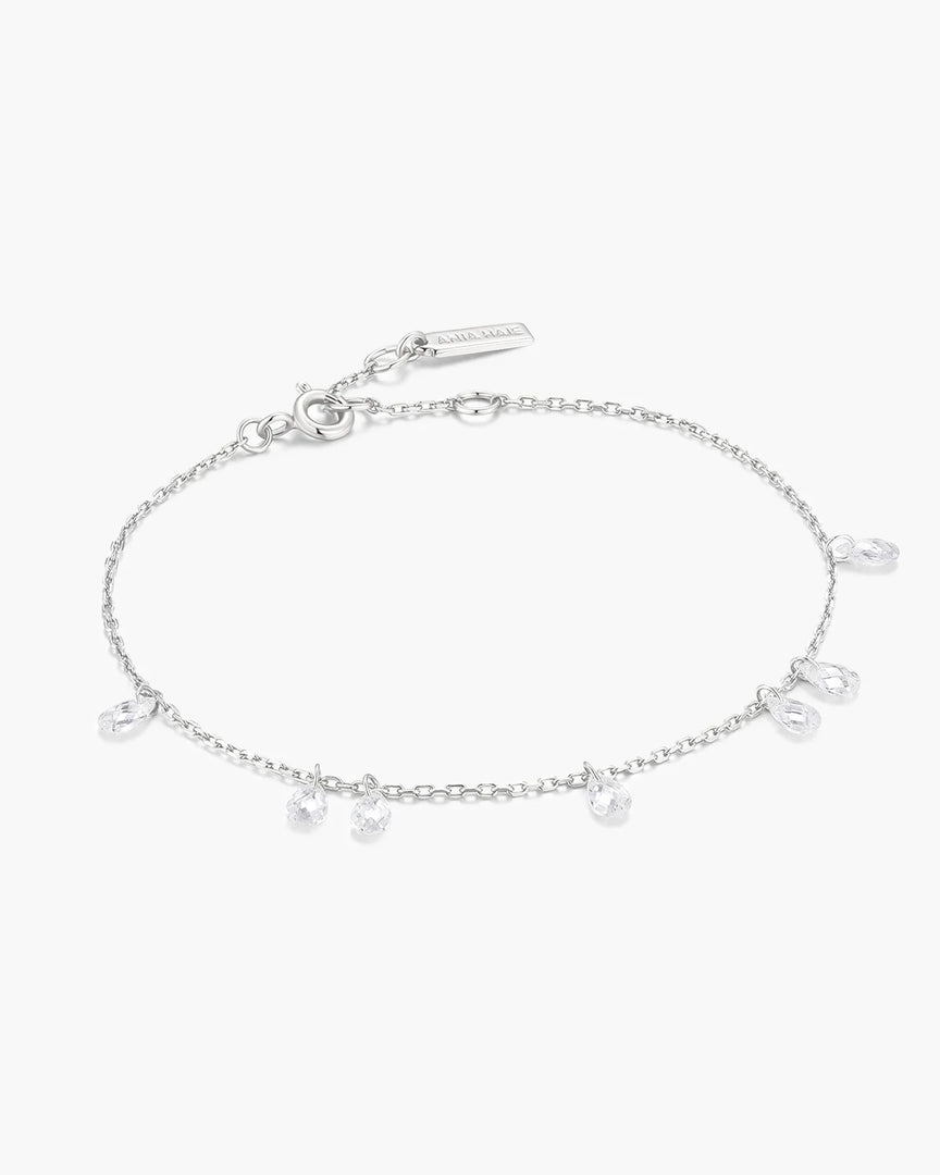 Ania Haie - Fluid Light Ethereal Teardrop Dangle Bracelet - Silver