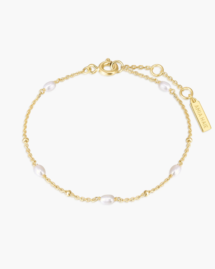 Ania Haie - Glimmer Glow Pearl & Bead Bracelet - Gold