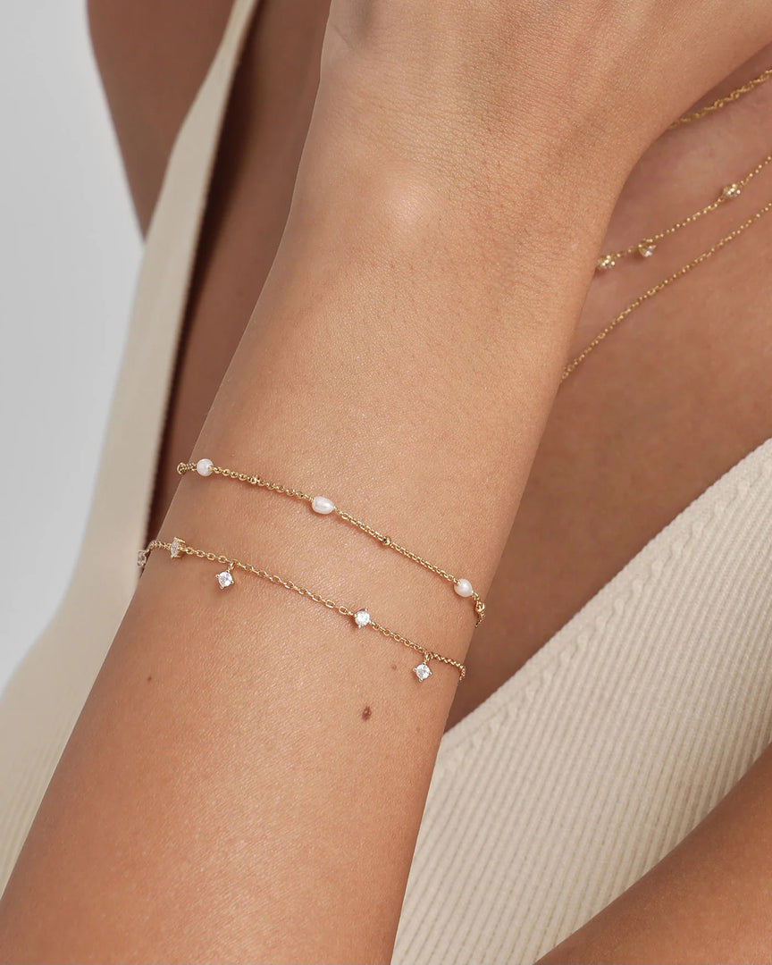 Ania Haie - Glimmer Glow Pearl & Bead Bracelet - Gold