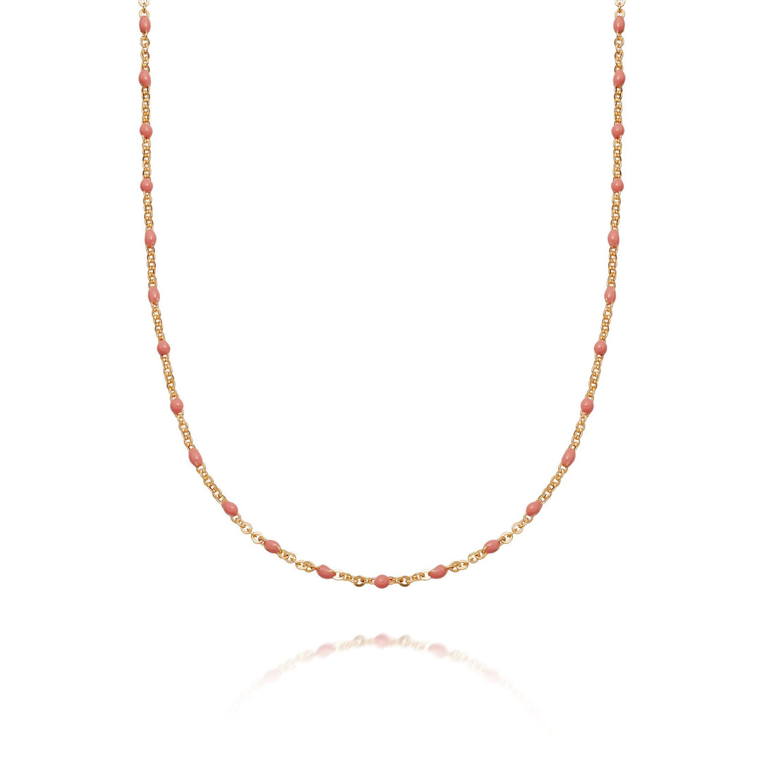 Daisy London - Treasures Pink Beaded Necklace - Gold