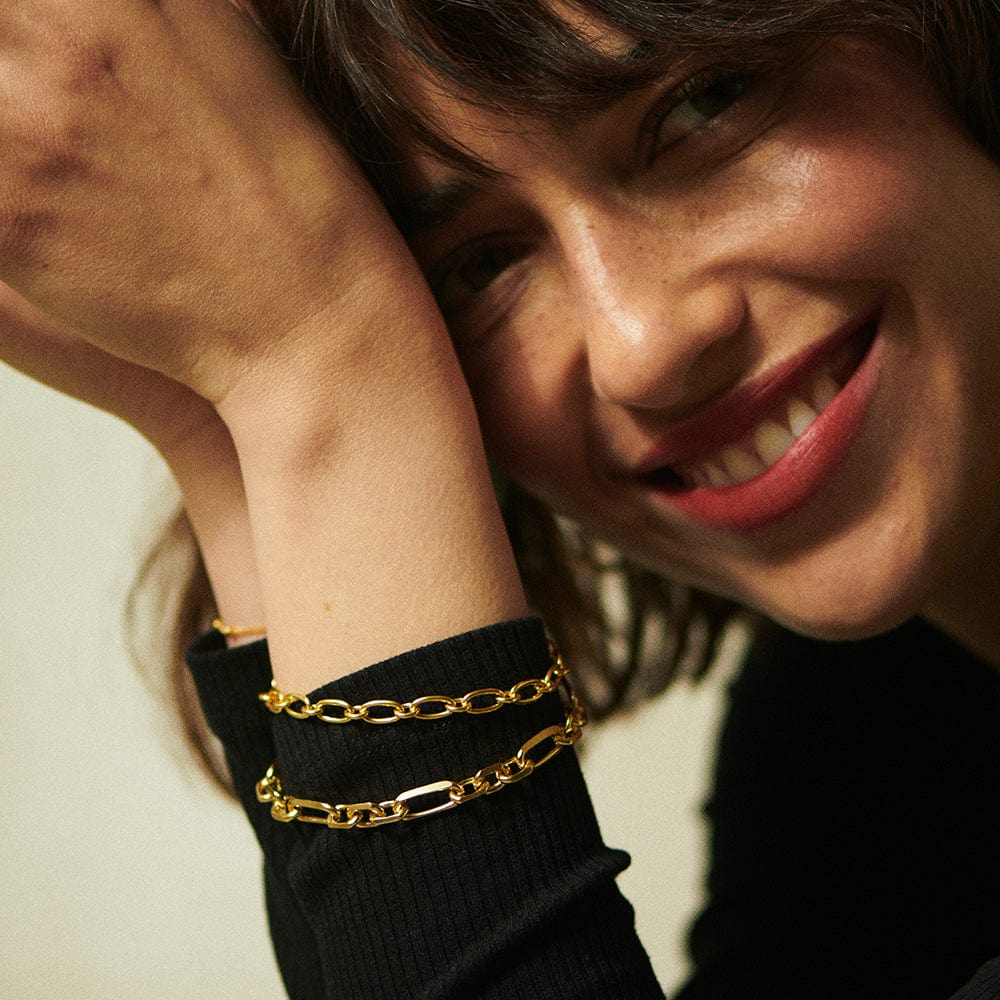 Daisy London - Stacked Linked Chain Bracelet - Gold