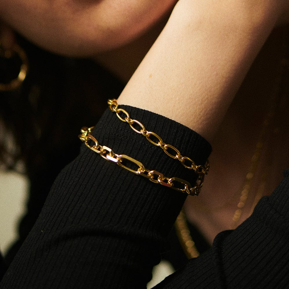 Daisy London - Stacked Linked Chain Bracelet - Gold