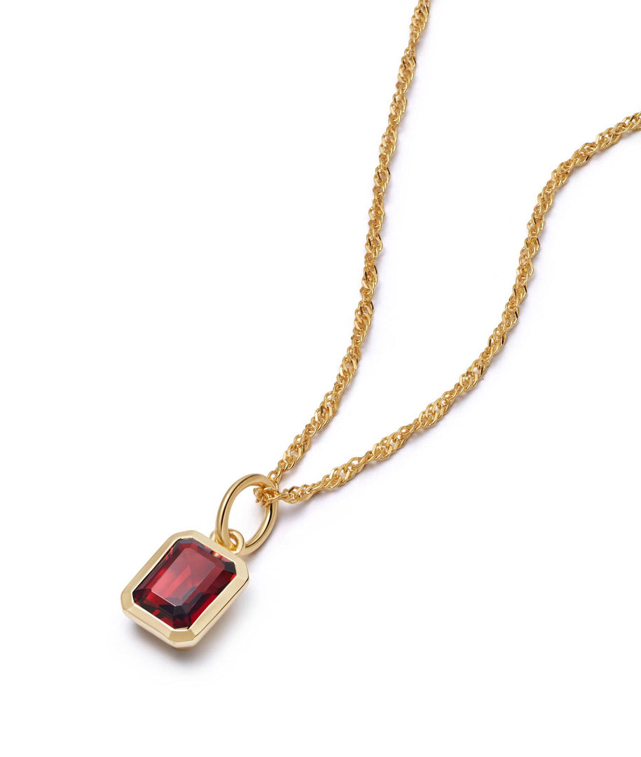 Daisy London - Birthstone Necklace - Garnet January - Gold