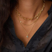 Daisy London - Birthstone Necklace - Aquamarine March - Gold