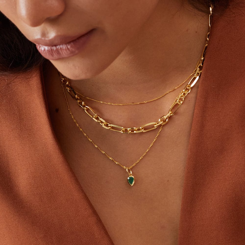 Daisy London - Birthstone Necklace - Emerald May - Gold