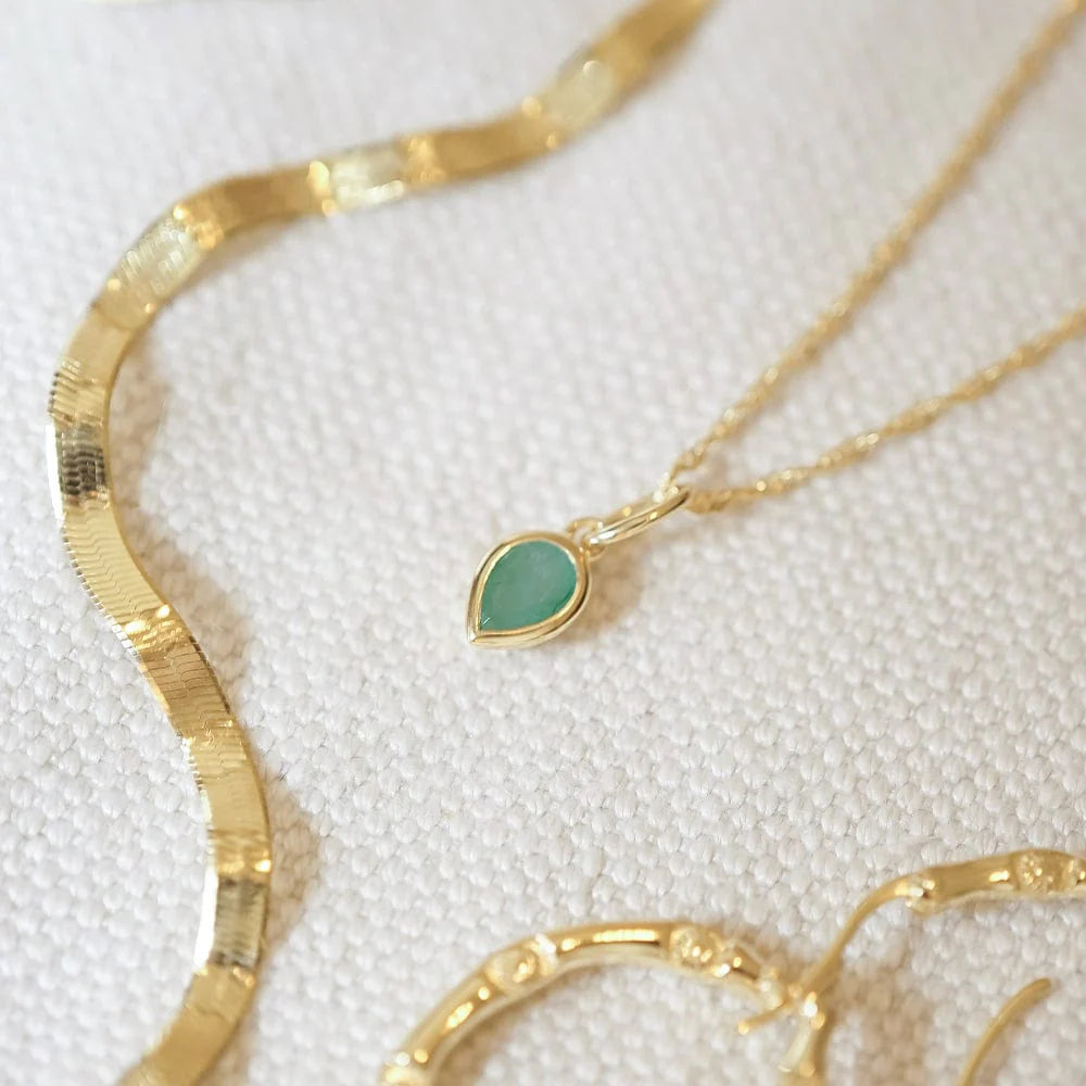 Daisy London - Birthstone Necklace - Emerald May - Gold