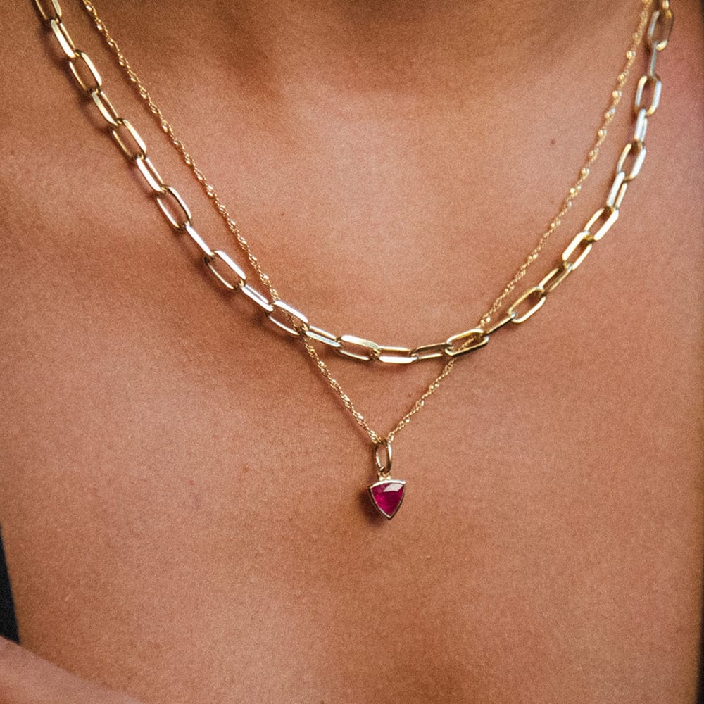 Daisy London - Birthstone Necklace - Ruby July - Gold