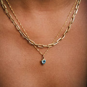 Daisy London - Birthstone Necklace - Blue Topaz December - Gold