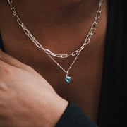 Daisy London - Birthstone Necklace - Blue Topaz December - Silver