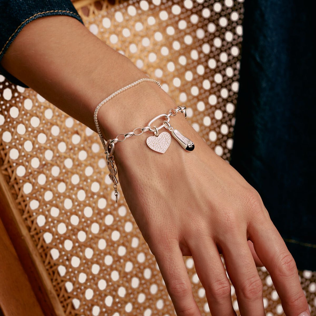 Thomas Sabo - Three Connect Links Charm Bracelet - Silver