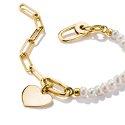 Thomas Sabo - Paperclip and Pearls Connect Charm Bracelet - Gold