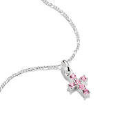 Thomas Sabo - Cross with Pink Stones Connect Charm - Silver