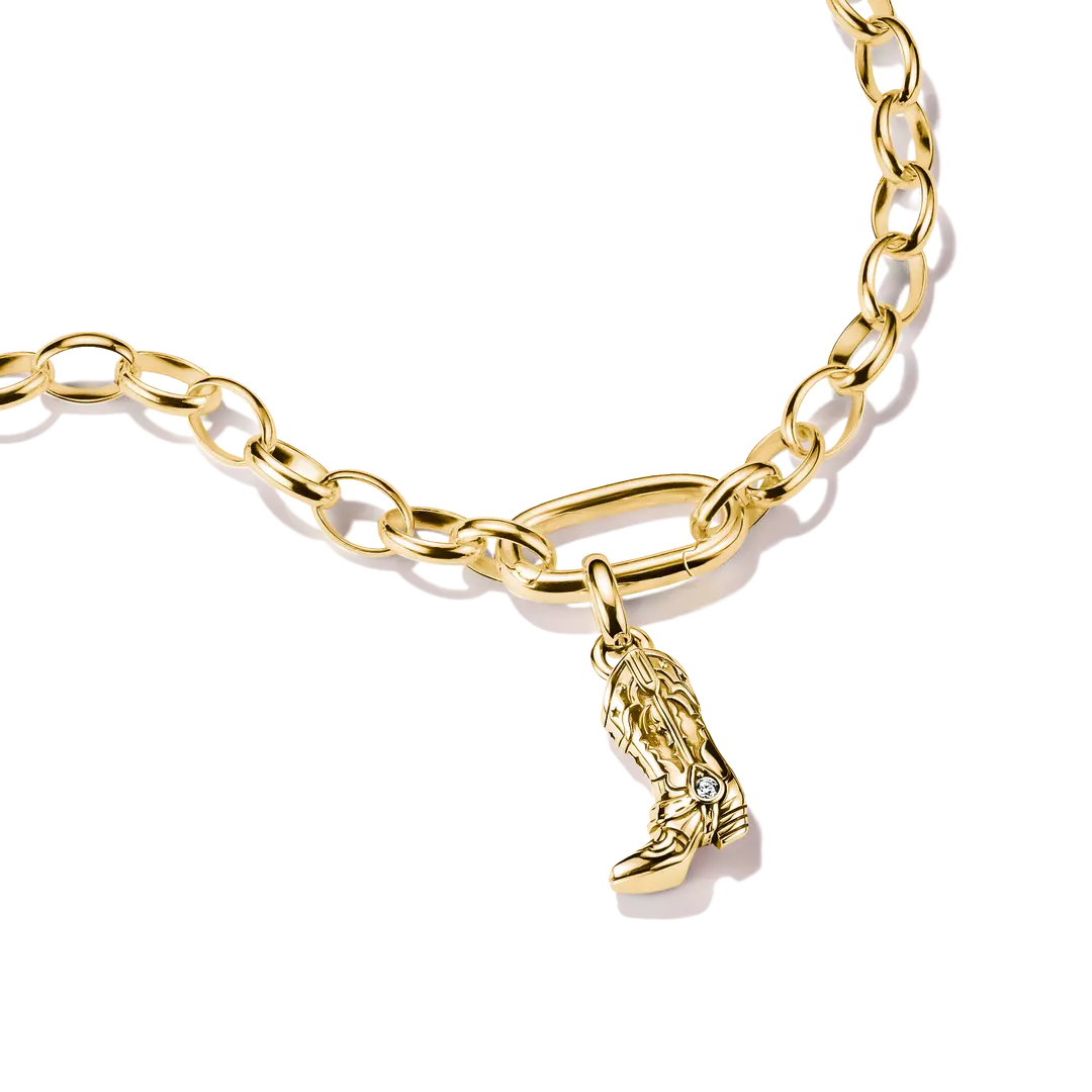 Thomas Sabo - Charm Connect Cowboy Boot With White Zirconia - Gold