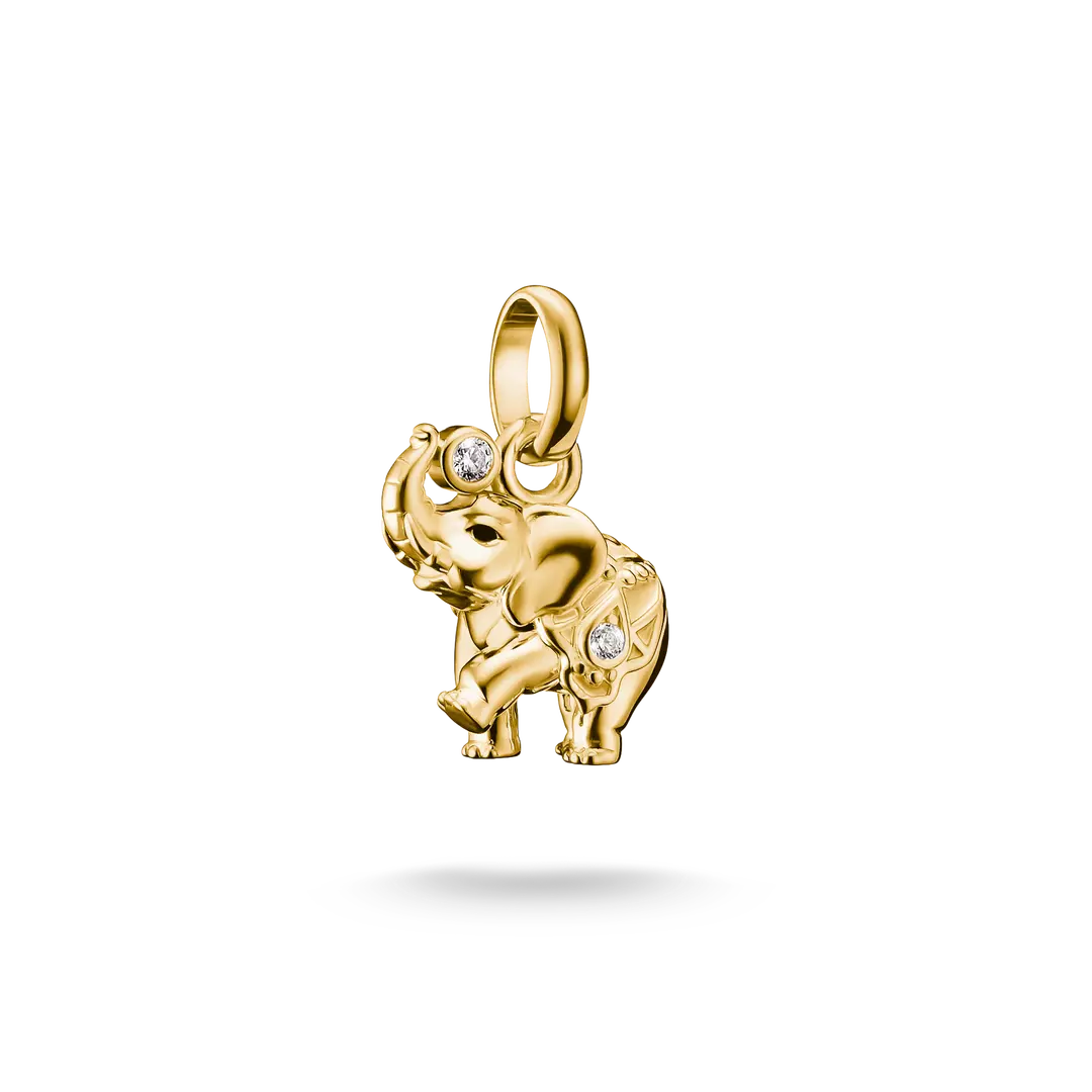 Thomas Sabo - Charm Connect Elephant With White Zirconia – Gold