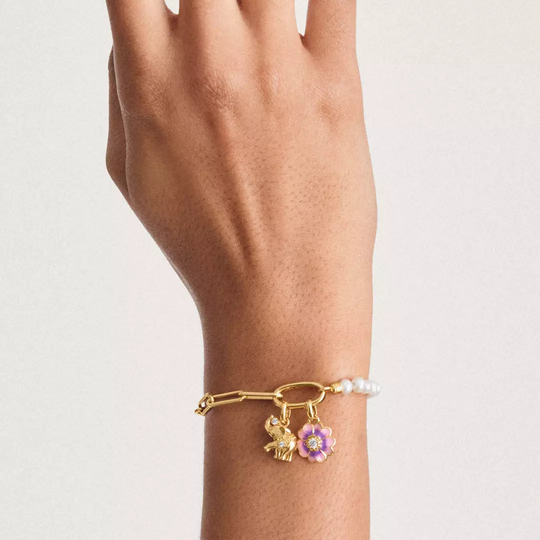 Thomas Sabo - Charm Connect Elephant With White Zirconia – Gold