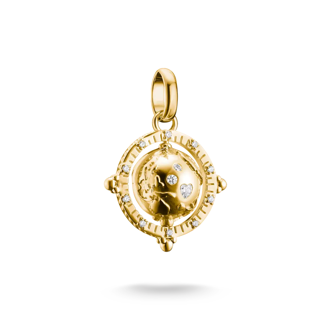 Thomas Sabo - Charm Connect Globe With White Zirconia - Silver