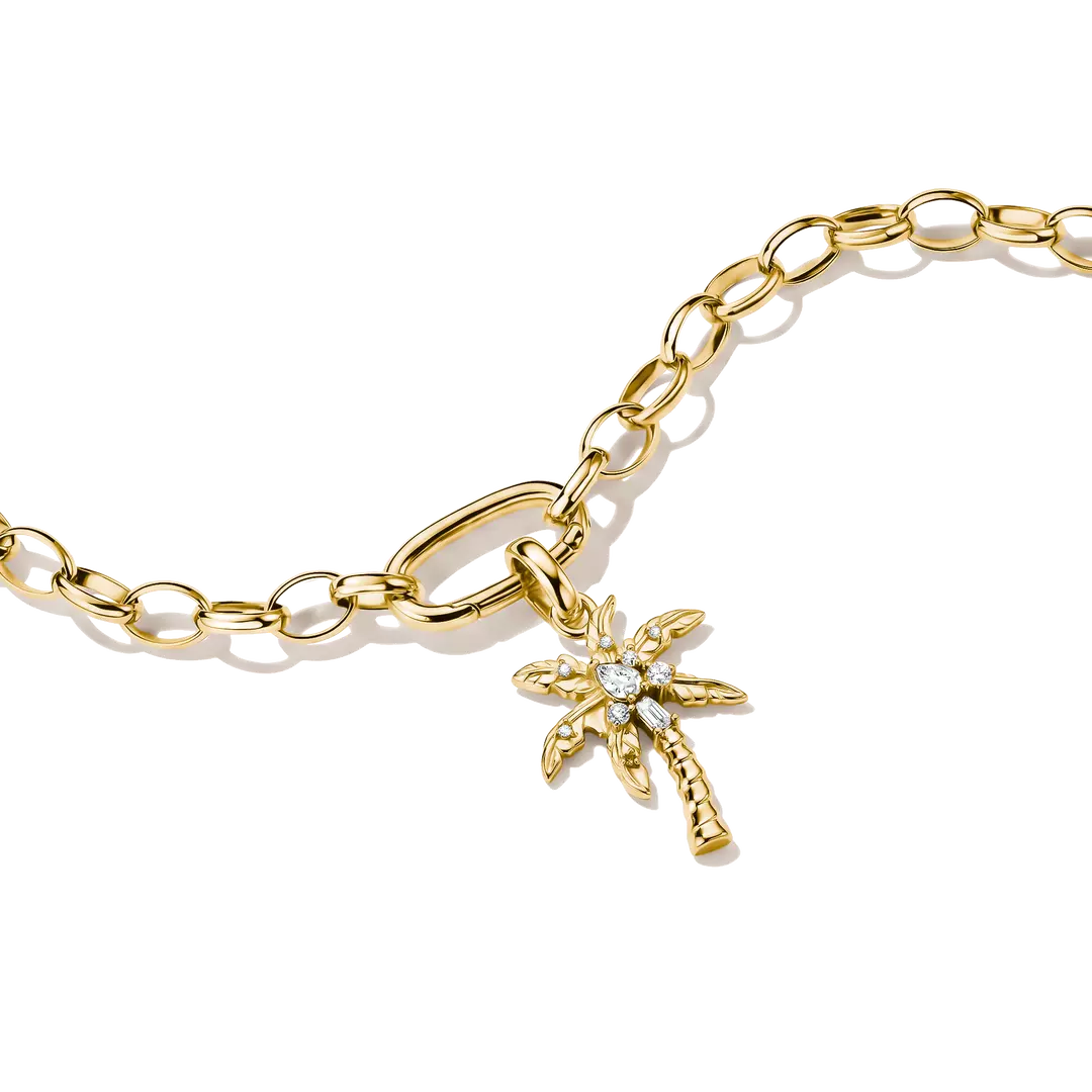 Thomas Sabo - Charm Connect Palm Tree With White Zirconia - Gold