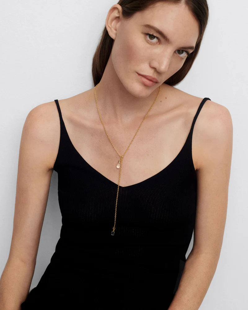 PDPAOLA - Rock Crystal Tango Chain Necklace - Gold