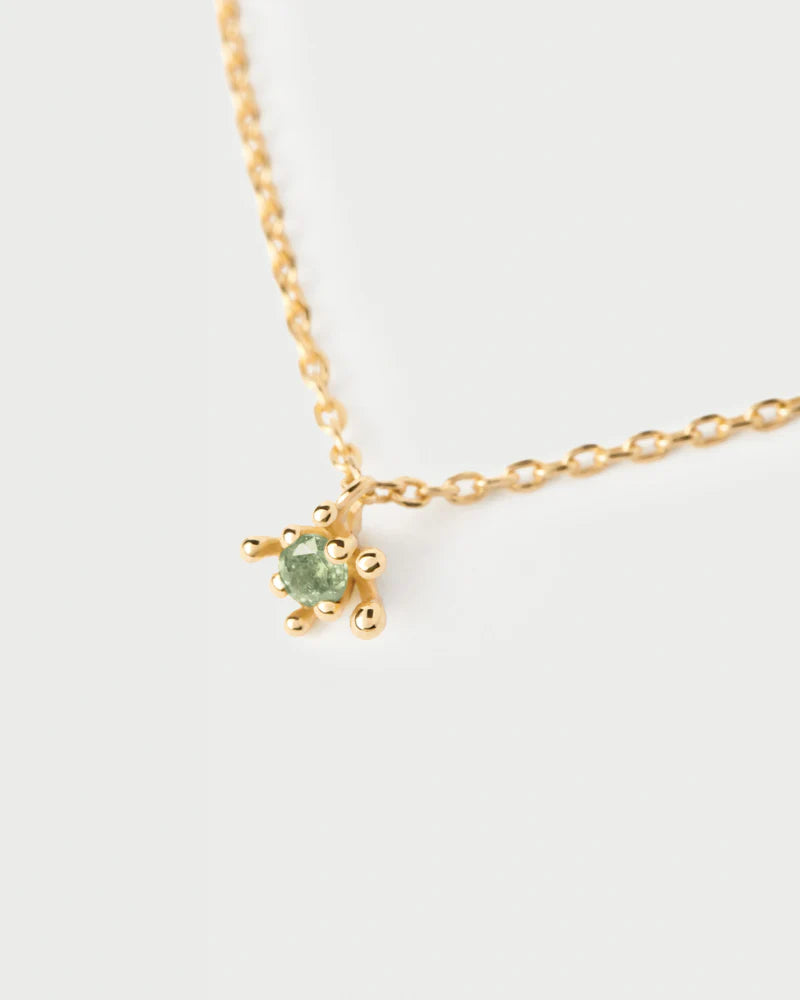 PDPAOLA - Green Fleur Necklace - Gold