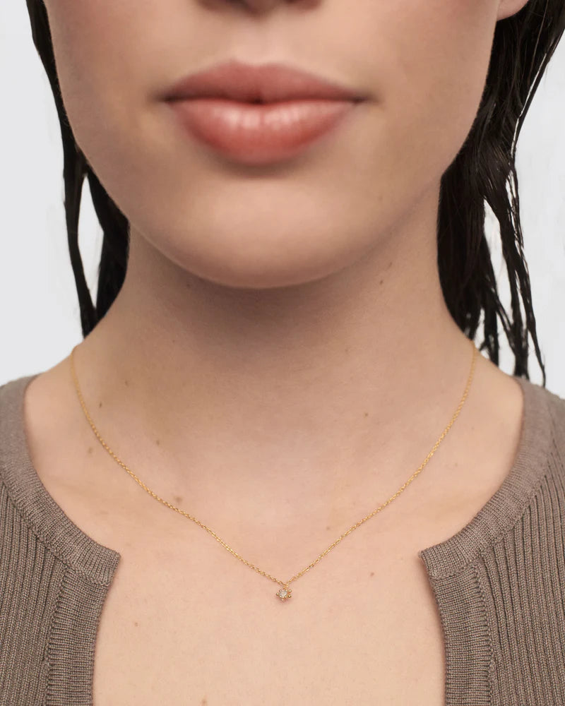 PDPAOLA - Grey Fleur Necklace - Gold