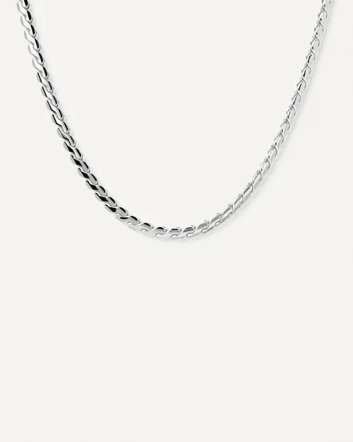 PDPAOLA - Large Serpentine Chain Necklace - Silver
