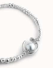 UNOde50 - Pearl and Leather Necklace - Silver