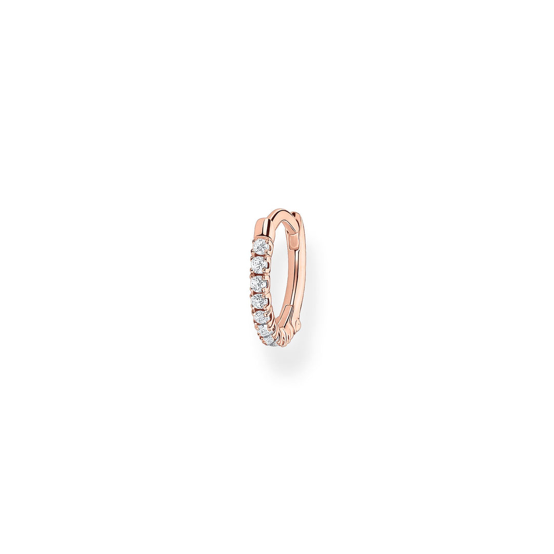 Thomas Sabo - Rose Gold Zirconia Single Mini Hoop Earring 12mm