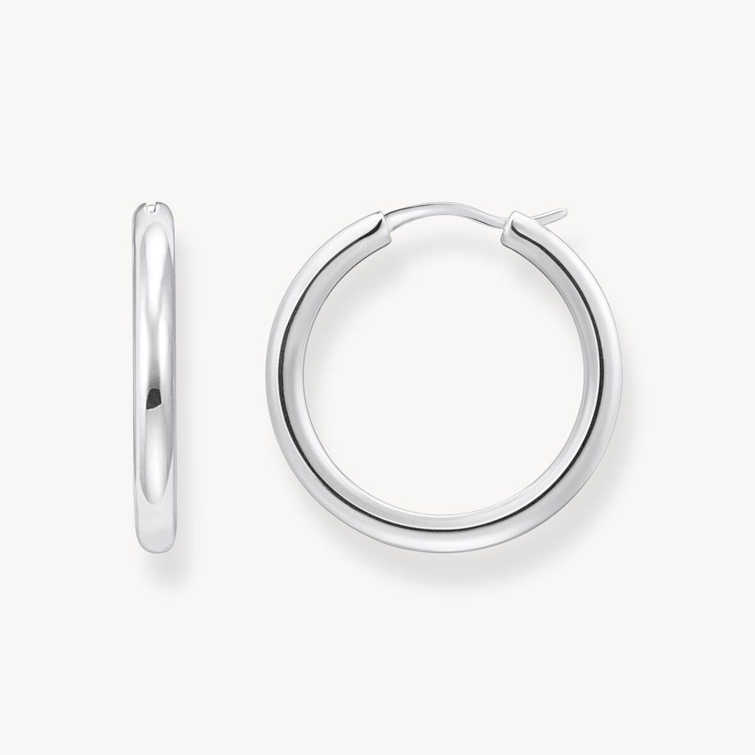 Thomas Sabo - Classic Wider Shape Hoop Earrings - Silver