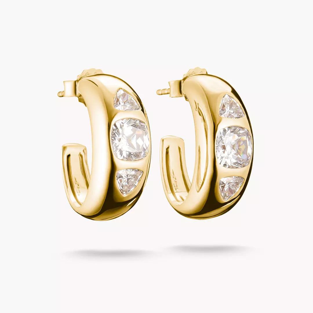 Thomas Sabo - Bold Elegance Sparkling CZ Hoop Earrings - Gold