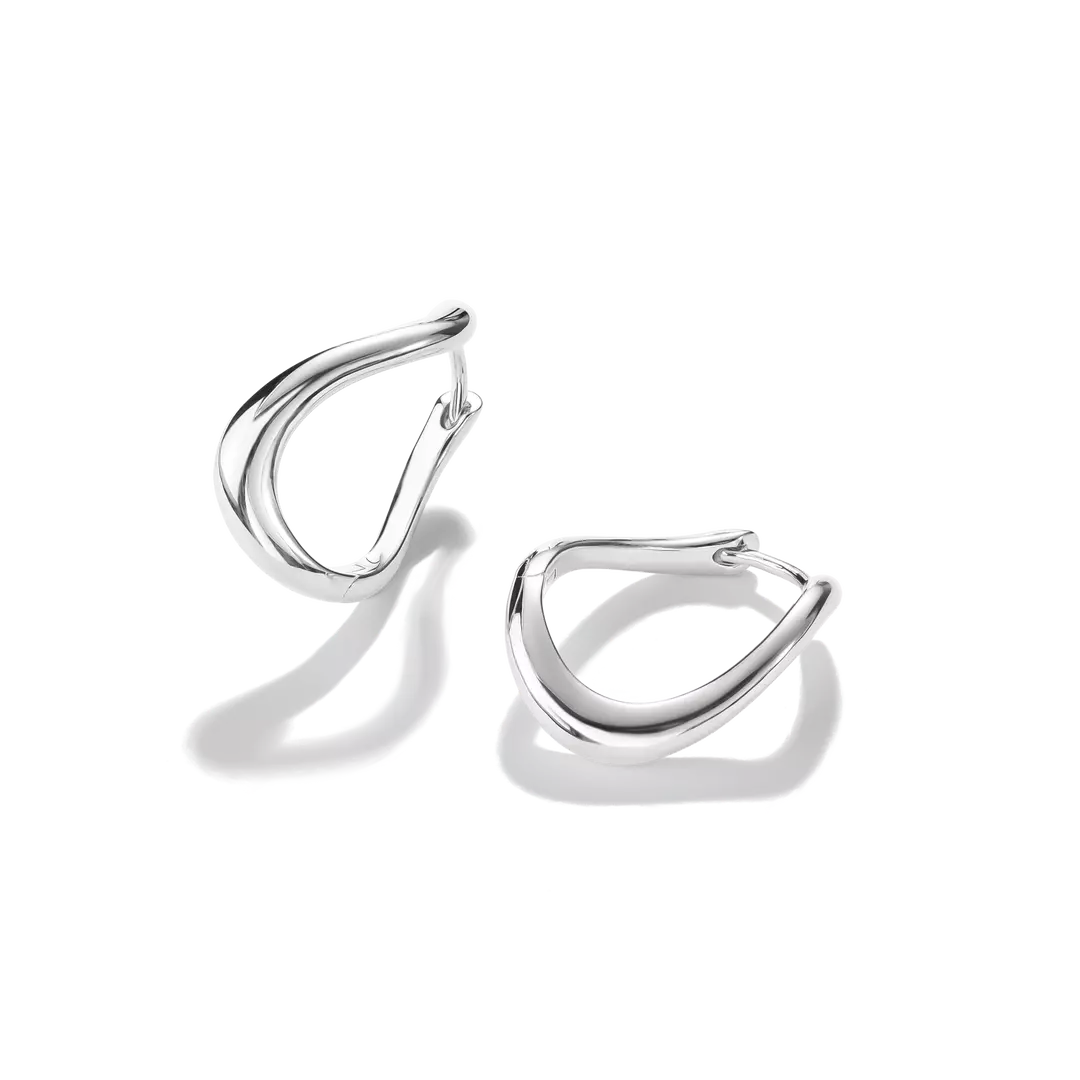 Thomas Sabo - Bold Elegence Wave-Shaped Hoop Earrings - Silver