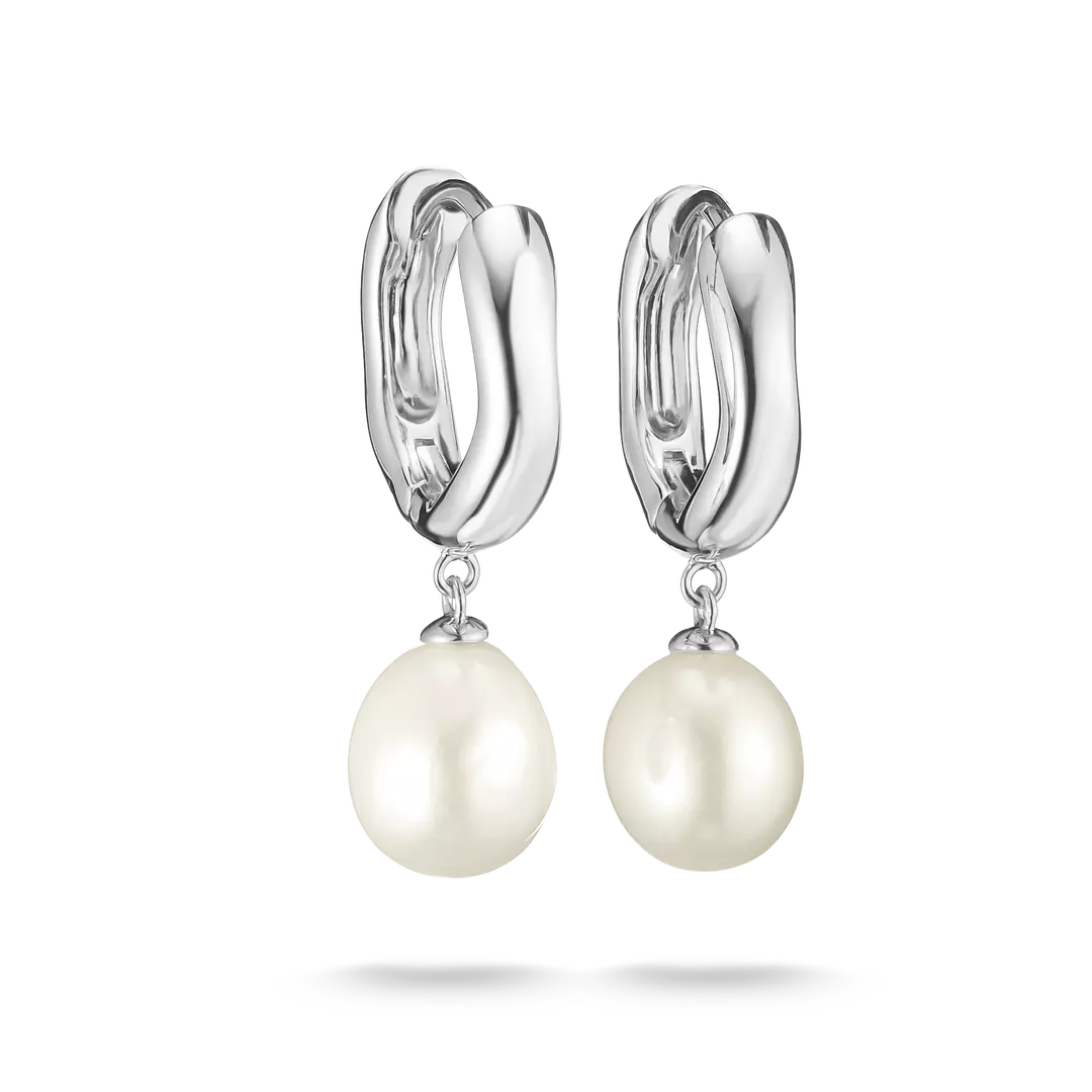 Thomas Sabo - Bold Elegence Pearl Hoop Earrings - Silver