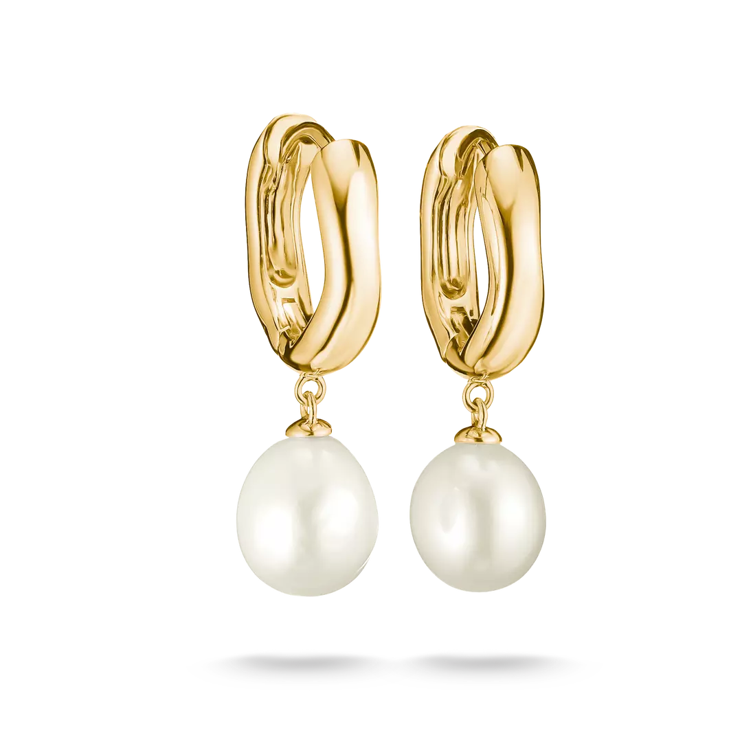 Thomas Sabo - Bold Elegence Pearl Hoop Earrings - Gold
