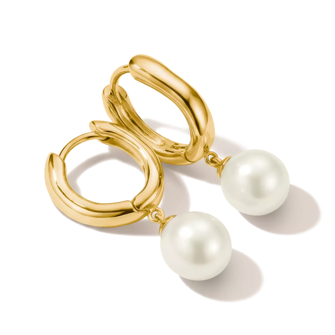 Thomas Sabo - Bold Elegence Pearl Hoop Earrings - Gold