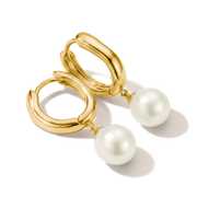 Thomas Sabo - Bold Elegence Pearl Hoop Earrings - Gold