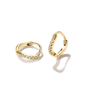 Thomas Sabo - Classic Curved Hoop Earrings With White Zirconia - Gold