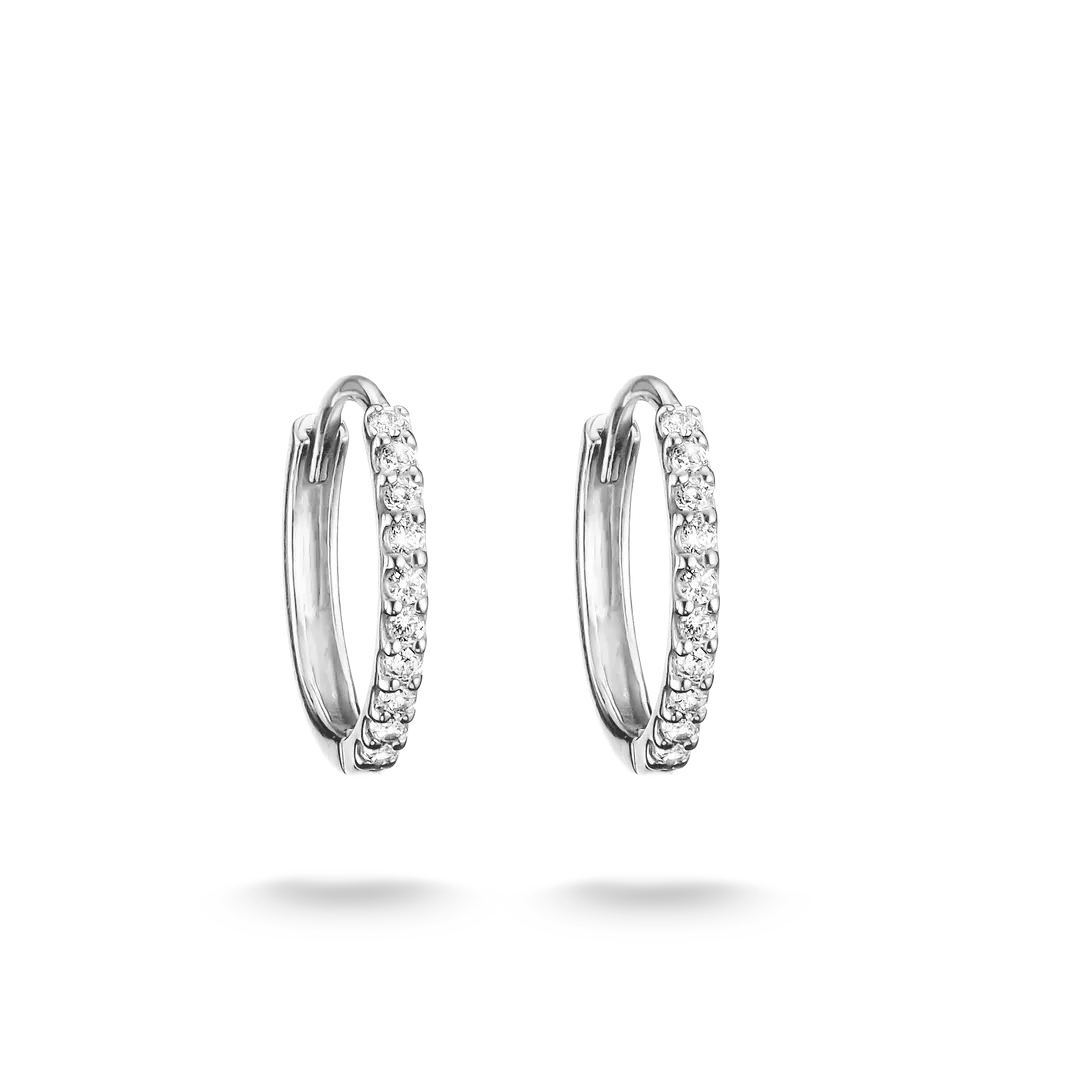 Thomas Sabo - Classic Hoop Earrings With White Zirconia - Silver