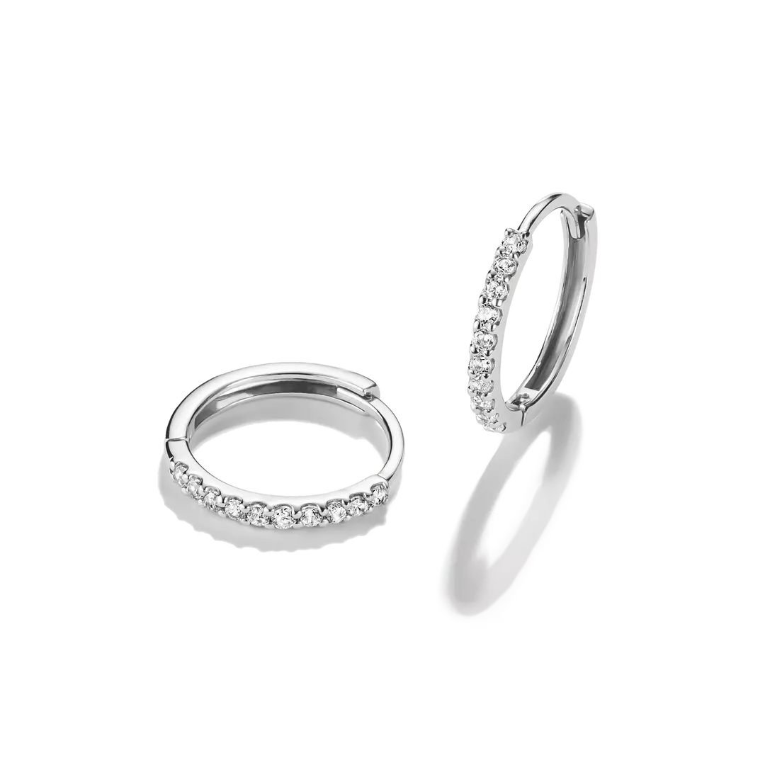 Thomas Sabo - Classic Hoop Earrings With White Zirconia - Silver