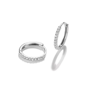 Thomas Sabo - Classic Hoop Earrings With White Zirconia - Silver