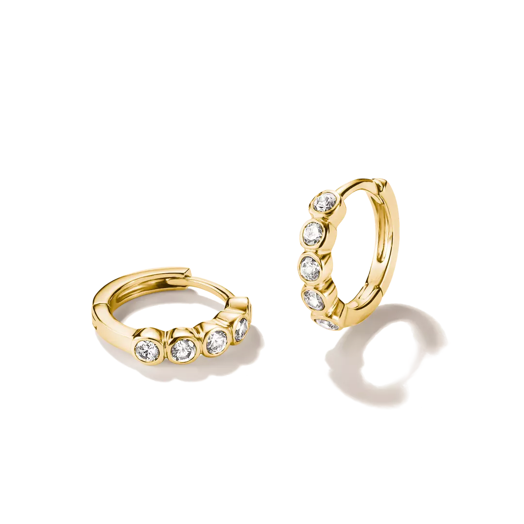 Thomas Sabo - Bezzle Set Hoop Earrings With White Zirconia - Gold